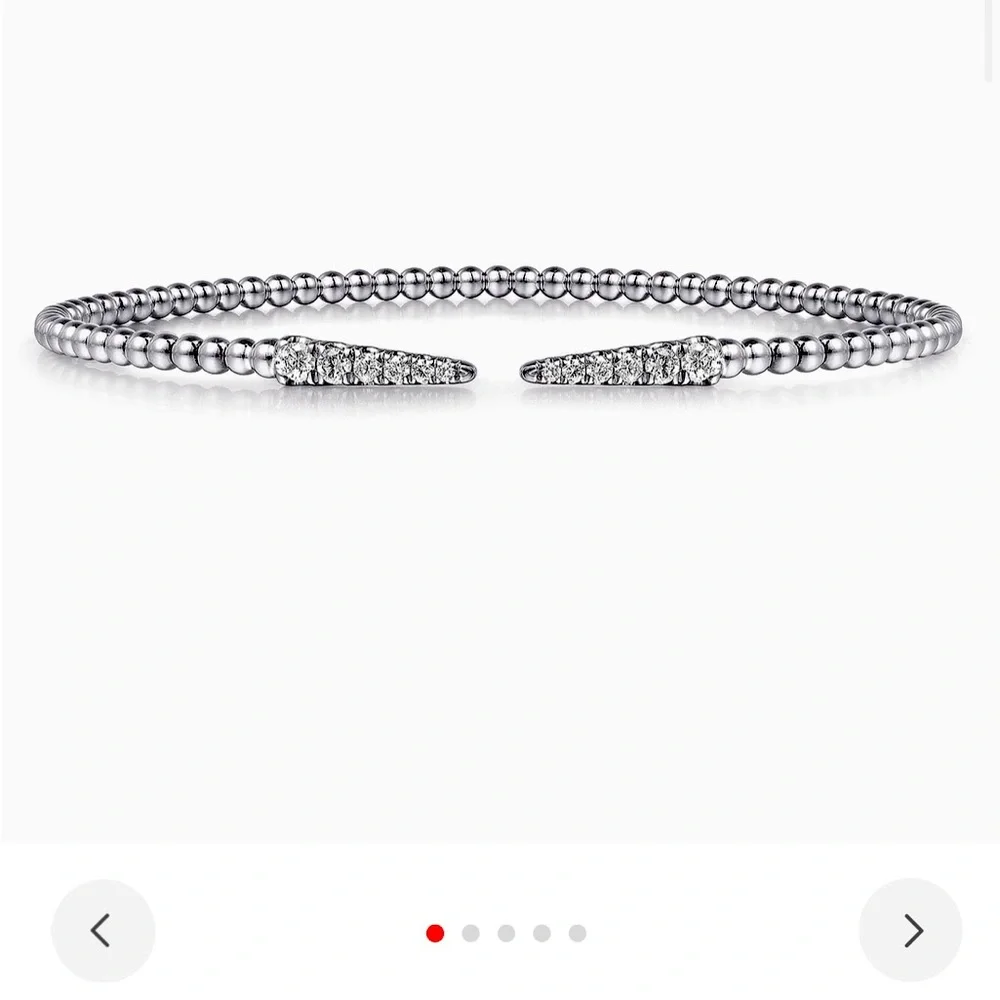 White Gold Beaded Bracelet - Picture 1 of 12